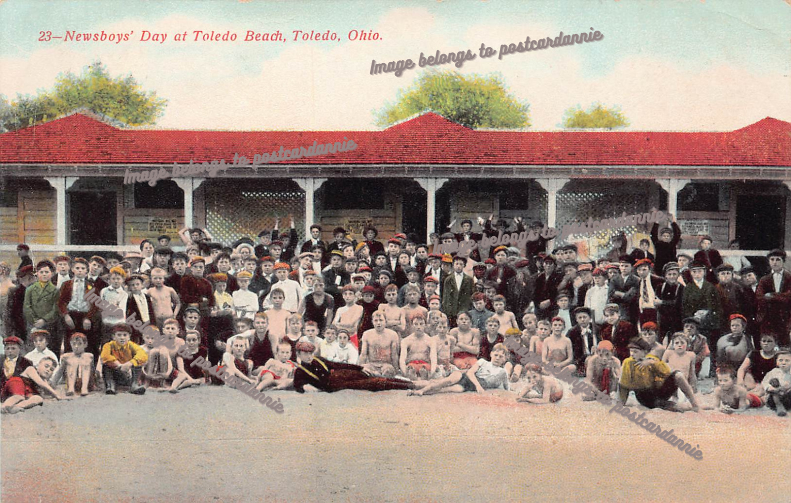 Toledo Beach OH Ohio Newsboys Day Charity Goodfellows c1908 Vtg Postcard A38