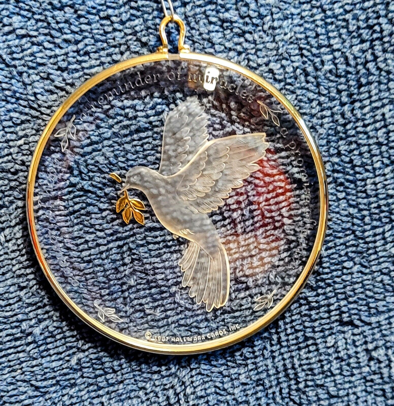 Hallmark 1987 Promise Of Peace Keepsake Ornament Acrylic Dove