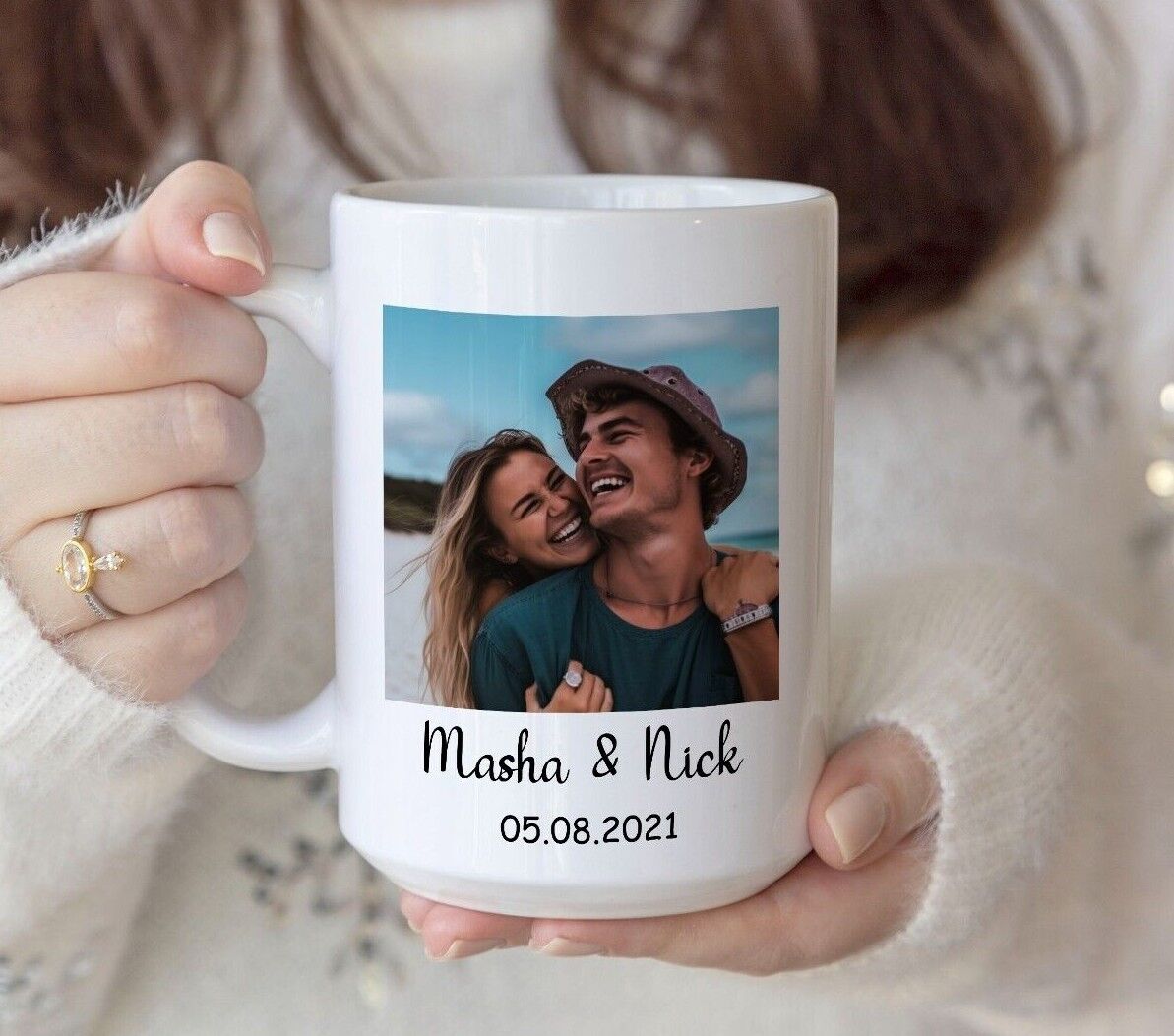 Personalized Custom Photo Text Logo Name Love Coffee Mug Photo Ceramic Cup