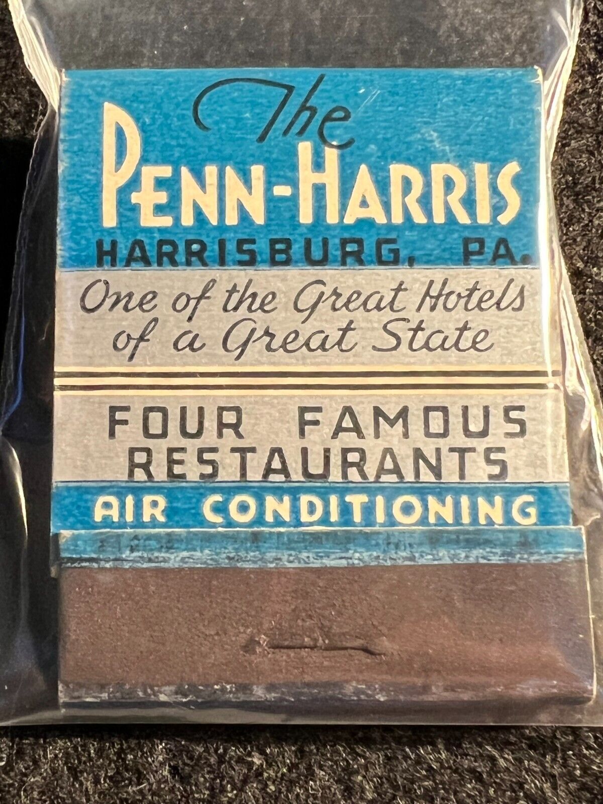 VINTAGE MATCHBOOK - THE PENN-HARRIS HOTEL - HARRISBURG, PA - UNSTRUCK