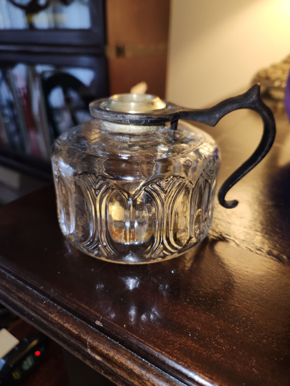 Rare Antique Rhind Extinguishing Finger Oil Lamp