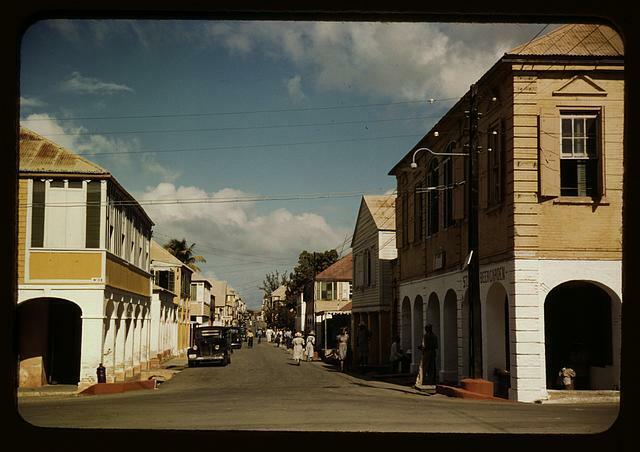 Main shopping street,businesses,Christiansted,Saint Croix,Virgin Islands,1941