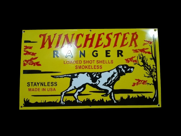PORCELIAN WINCHESTER  ENAMEL SIGN SIZE 32X18 INCHES