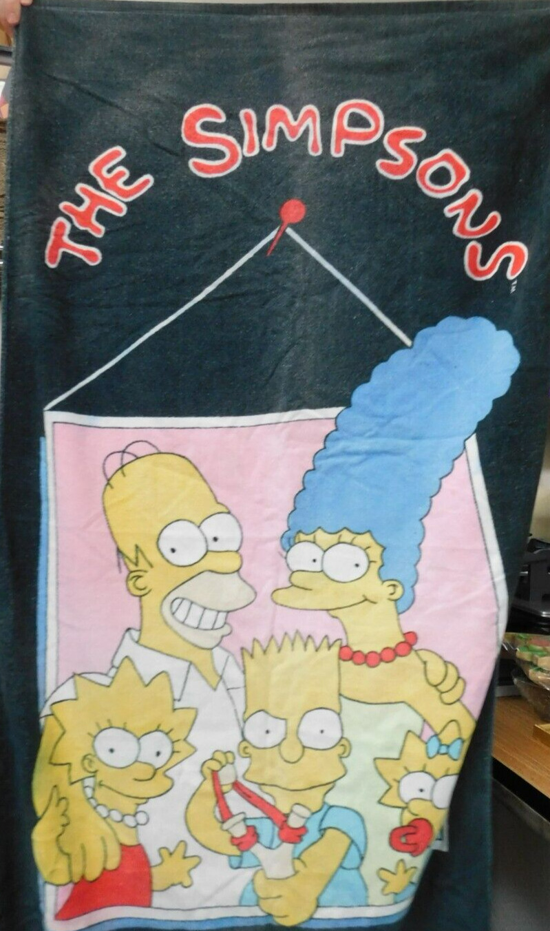 Vintage The Simpsons Family Photo Beach Towel