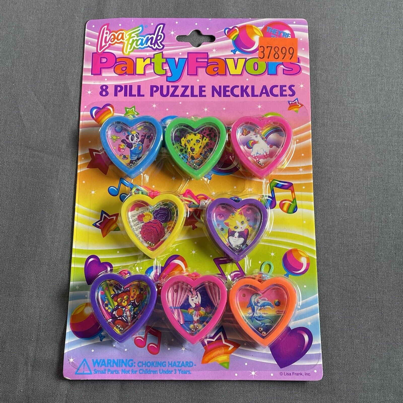 Vintage Lisa Frank Necklace NEW in Package Designed In USA puzzle Necklace