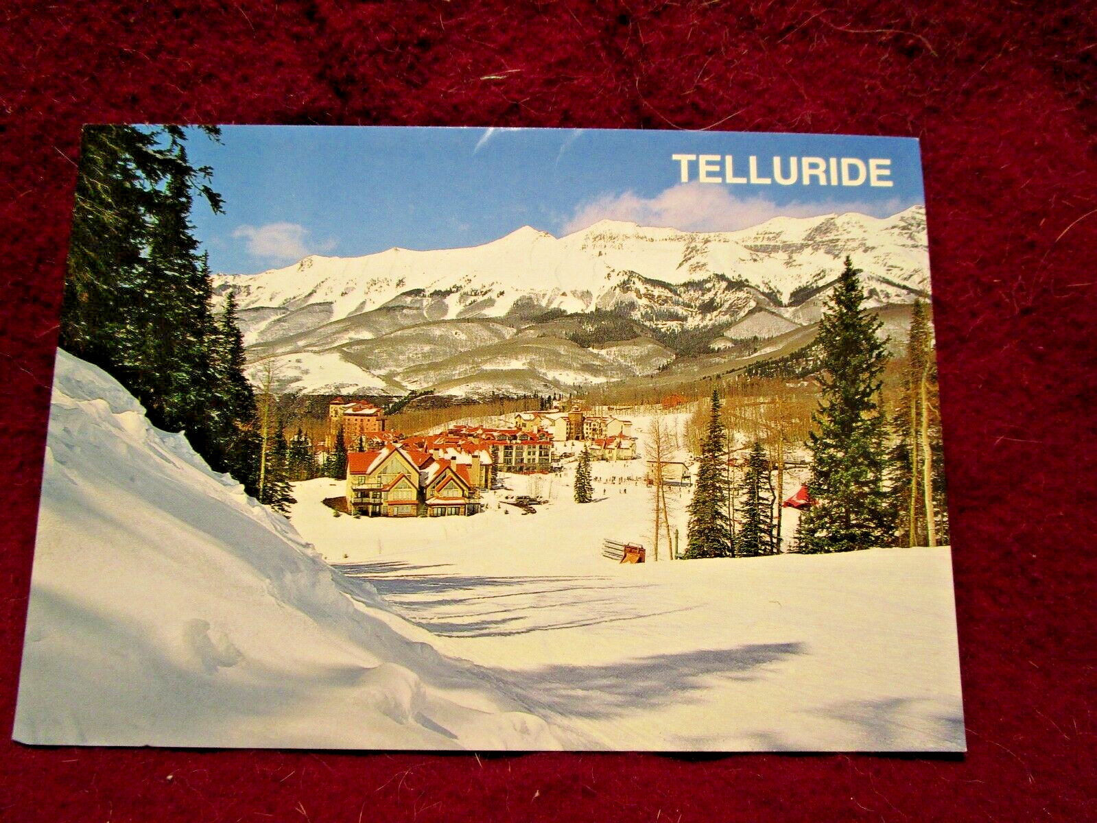 Postcard 4x6 Telluride Colorado Ski Area Resort Village Snow  Mountain Nature