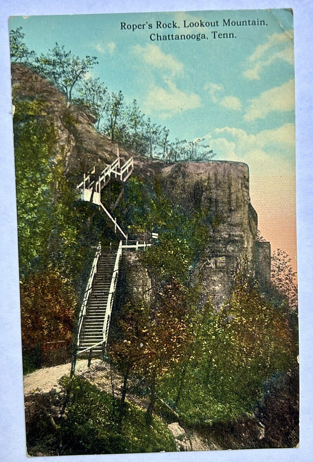 Roper\'s Rock, Lookout Mountain, Chattanooga, Tennessee. TN Vintage Postcard