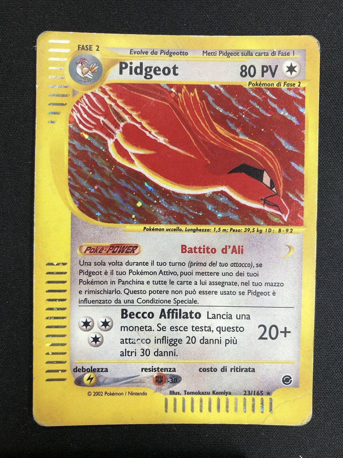 Pokemon Pidgeot 23/165 Expedition Rare Holo Unlimited Wizards ITA Vintage Card