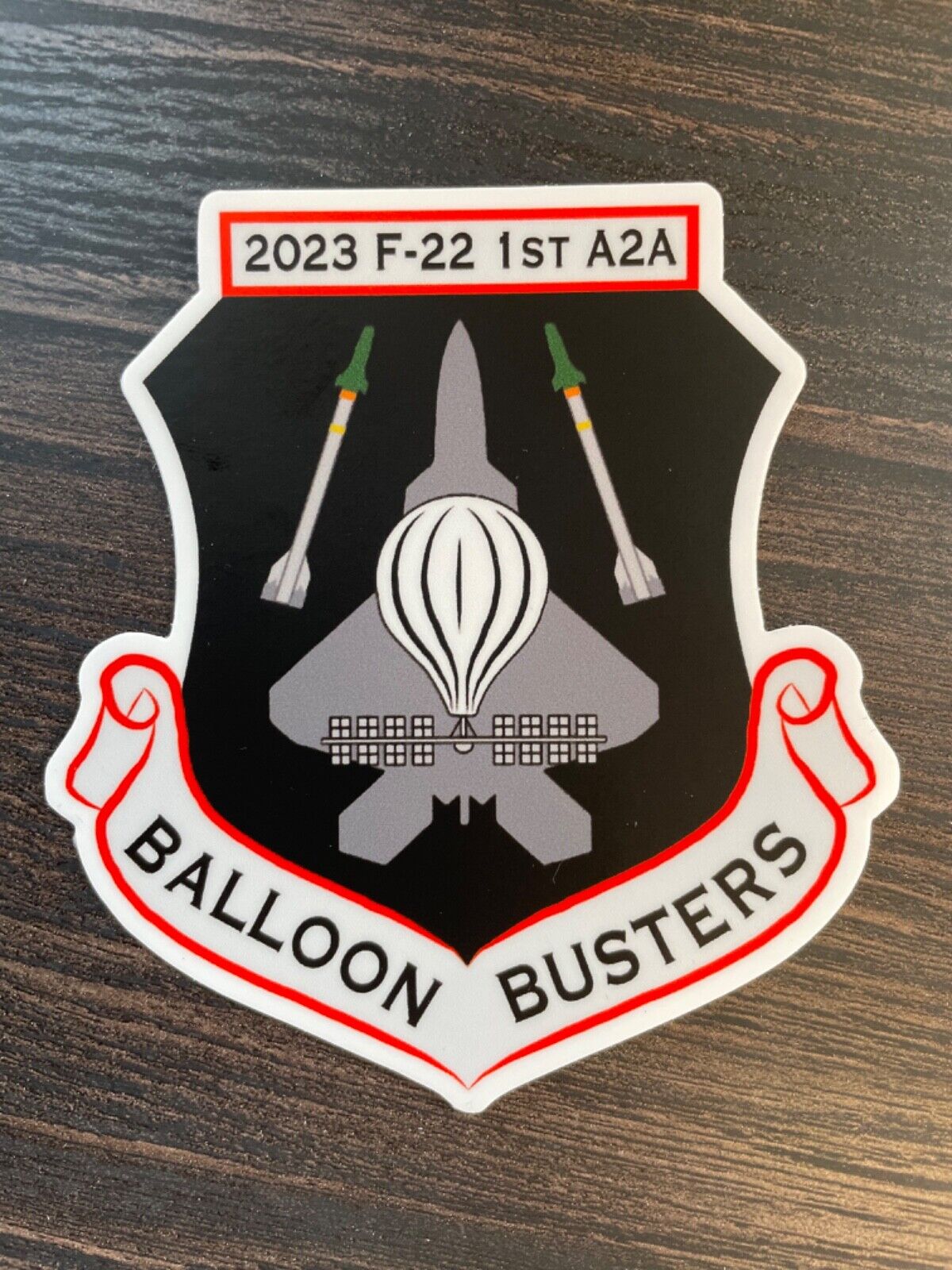 F-22 Raptor “Balloon Busters” Mission Patch Vinyl Sticker by Diamondback Designs