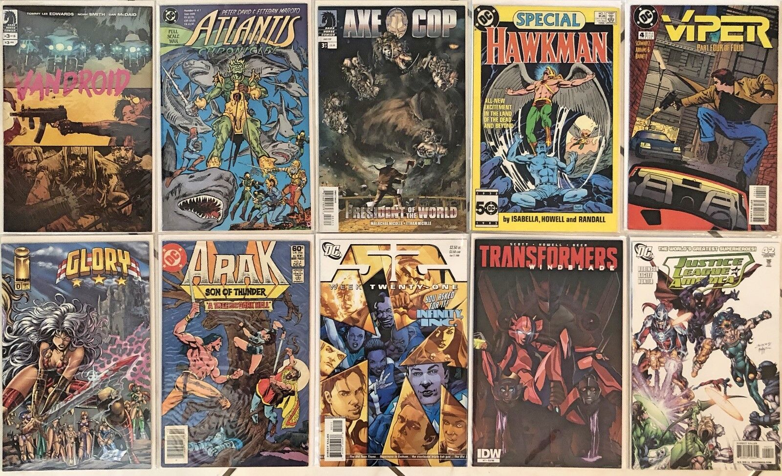 10 Comic Books Justice League Transformers Viper Atlantis 52 Glory and more