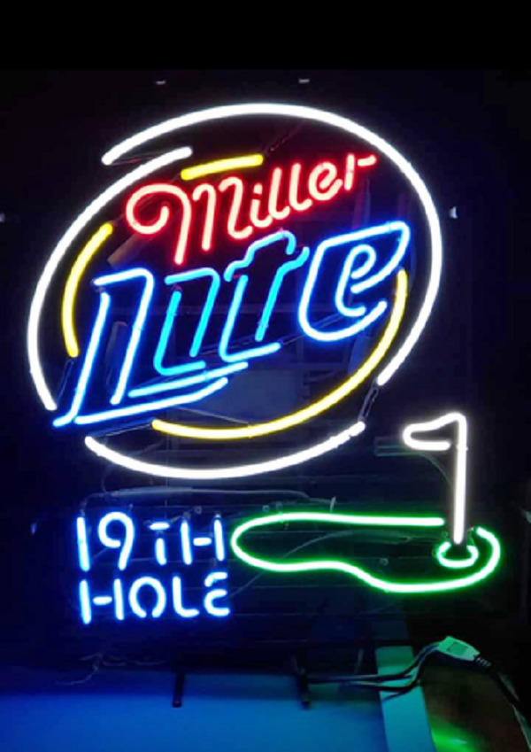 New Miller Lite 19th Hole Neon Light Sign Lamp Beer Glass Wall Decor Bar 20\
