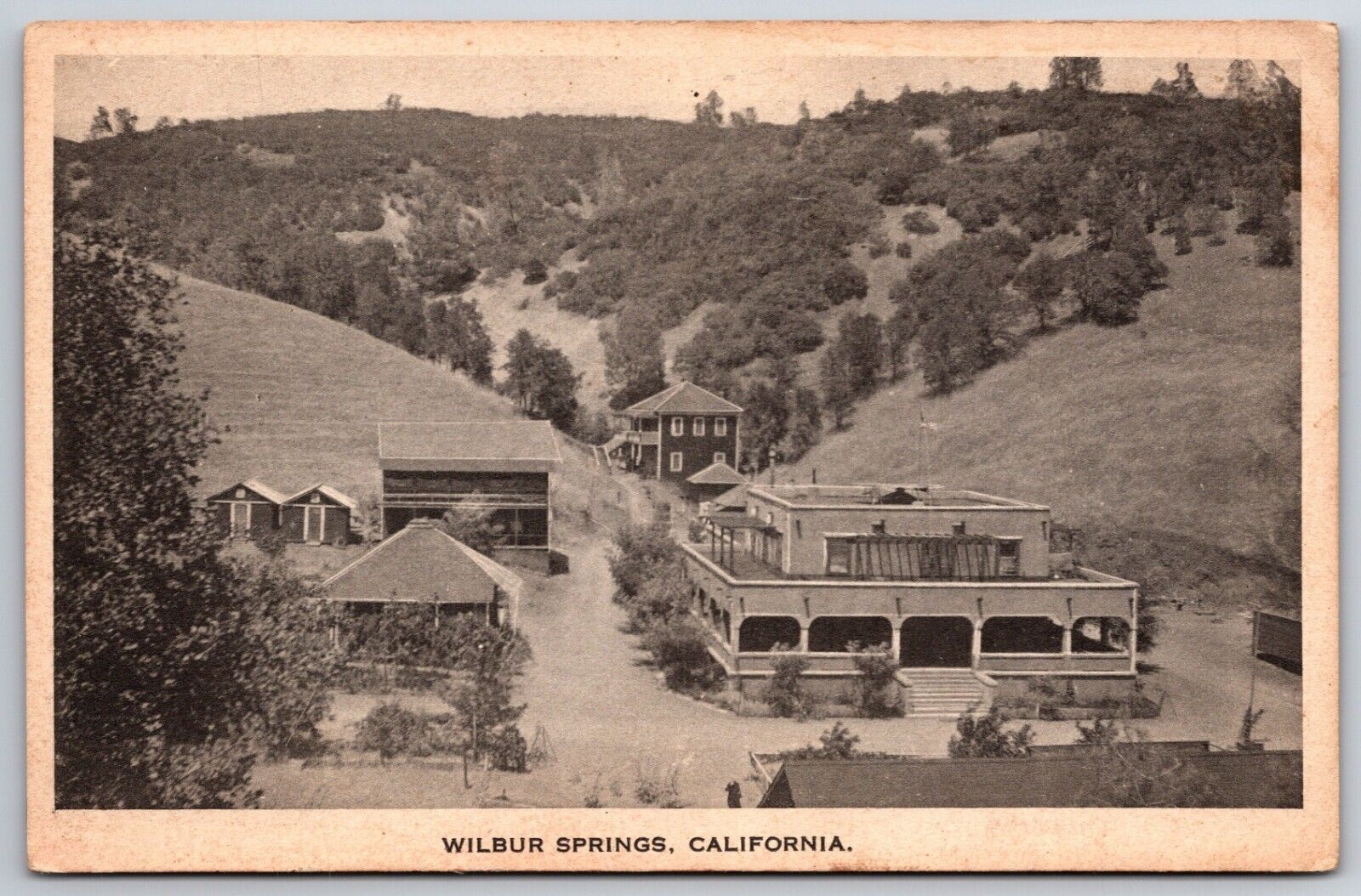 Birds Eye View Wilbur Springs California CA UNP Albertype DB Postcard E14