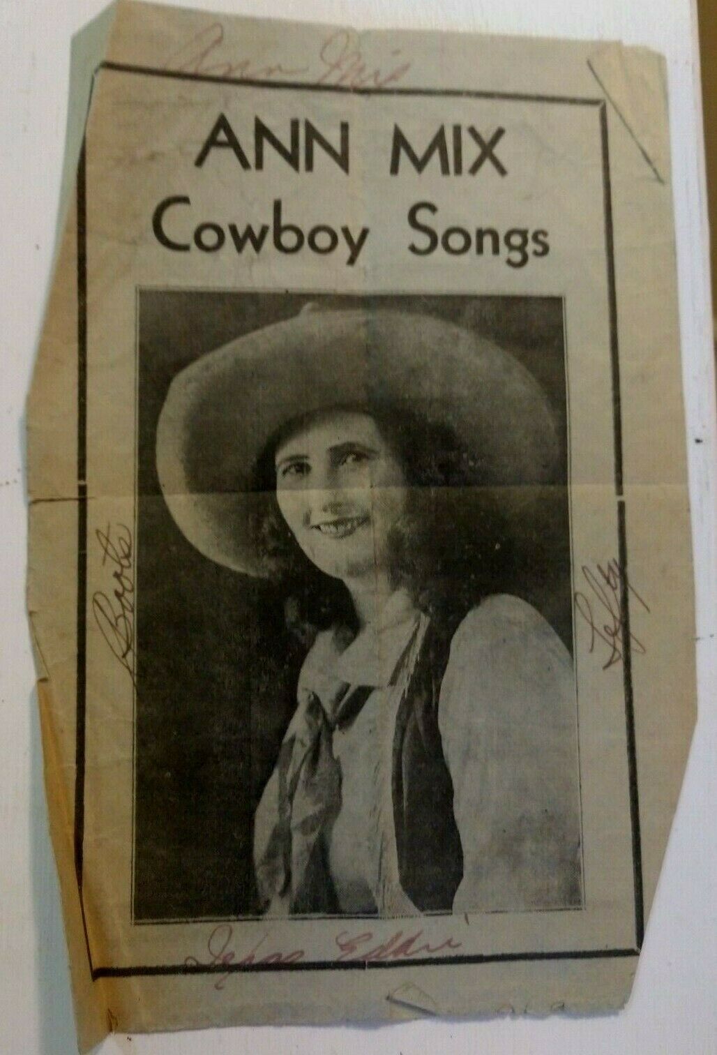 Ann Mix - Famous Cowgirl 1930s Cowboy Songs / Whips Rope & Gun Tricks / SIGNED
