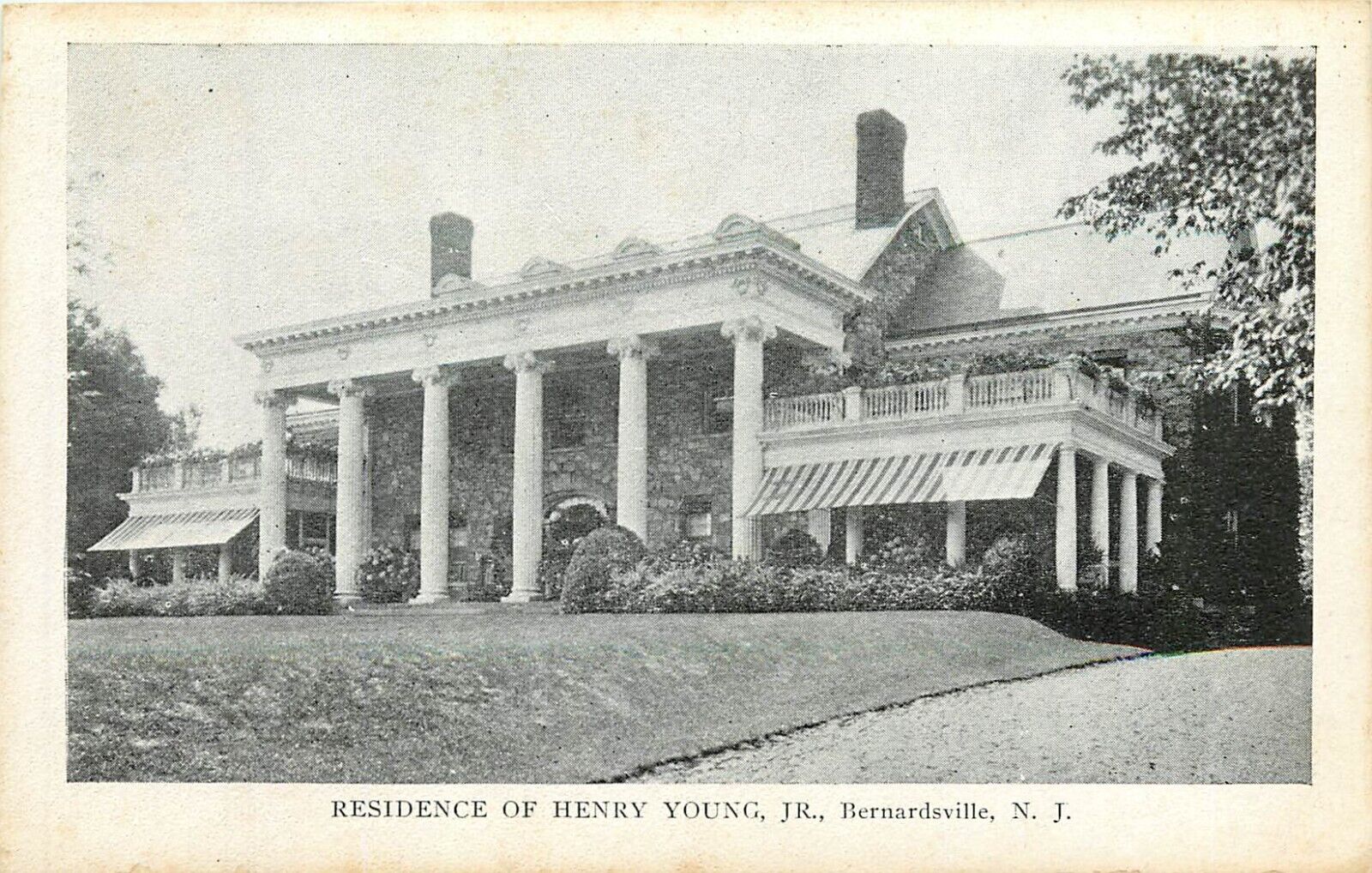Henry Young Jr Residence Bernardsville New Jersey NJ Postcard