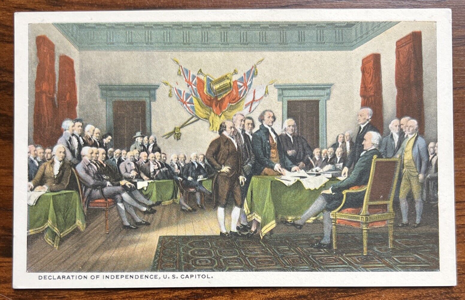Declaration of Independence, U.S. Capitol Painting by Trumbull Antique Postcard
