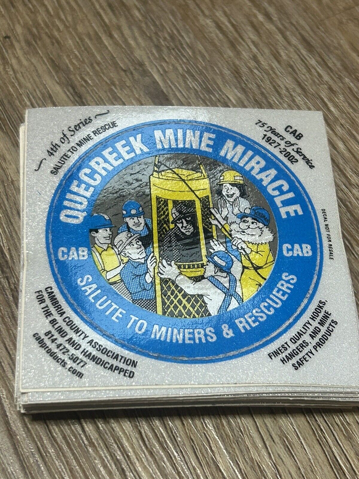 Vintage Quecreek Mine Miracle Sticker - 4th Of Series - Rare