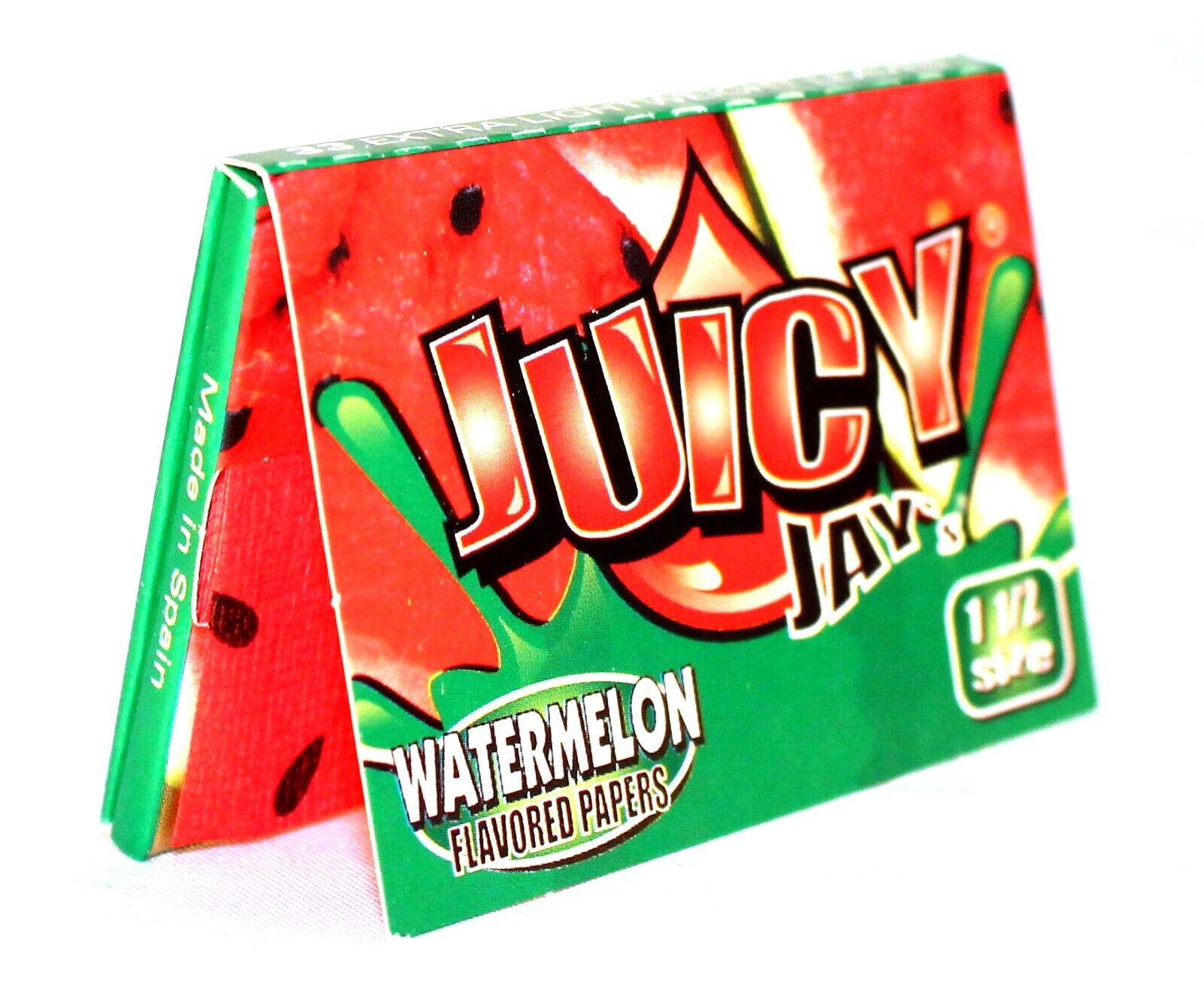 6 packs 1.5 size Juicy Jay's Watermelon Flavored Cigarette Rolling Papers 1 1/2