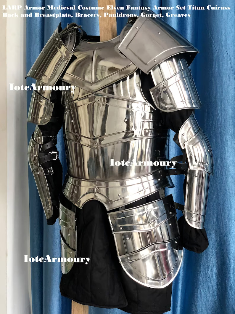 Medieval LARP Armor Costume Elven Fantasy Armor Set Titan Cuirass Back & Breastp