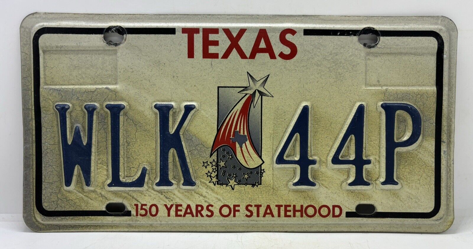 Old 96 TX. Vintage 1996 Texas 150 Years Of Statehood license Plate WLK 44P