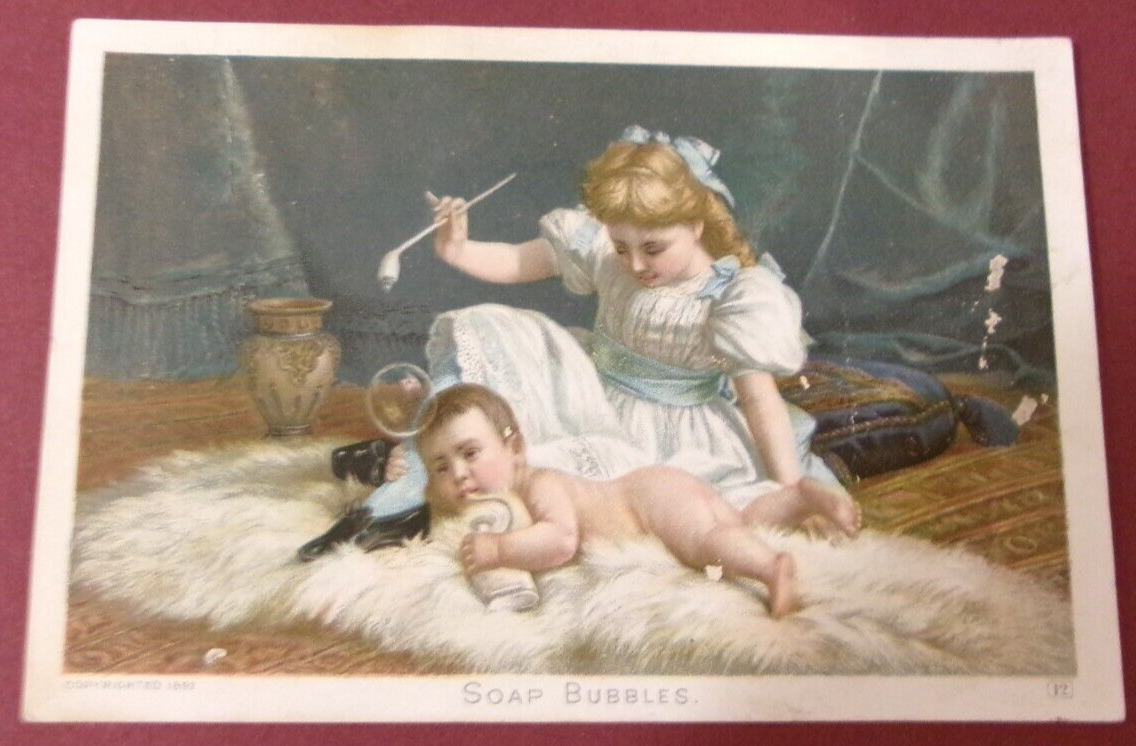 ANTIQUE VICTORIAN TRADE CARD ADVERTISING COLORFUL