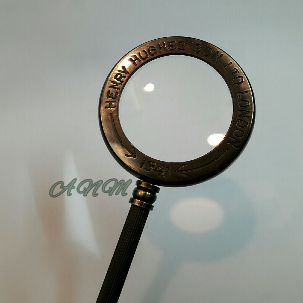 Brass Magnifying Glass Antique Vintage Magnifier Collectible Desktop Item