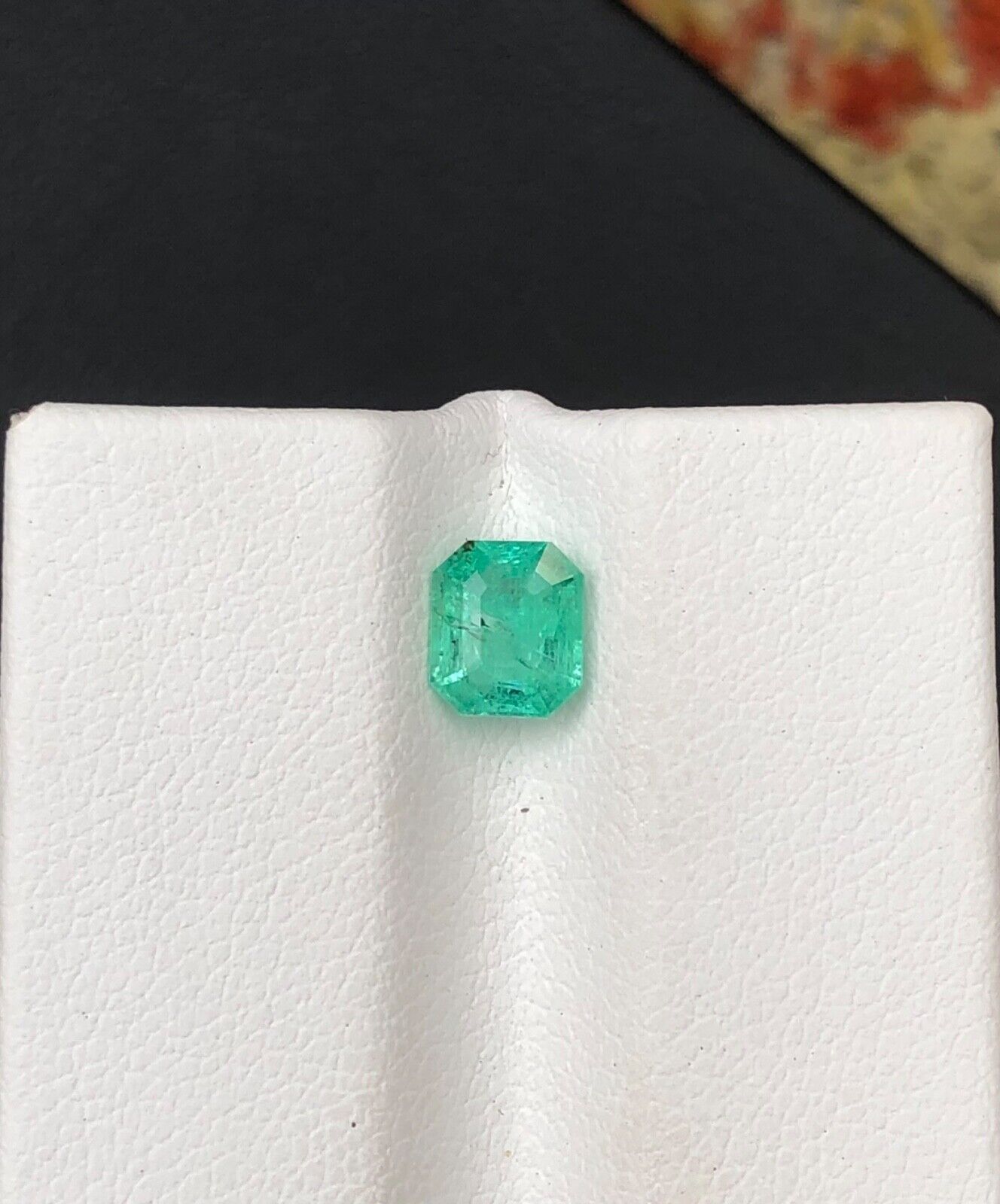 Beautiful faceted natural Emerald ring piece From Pakistan 0.75cent