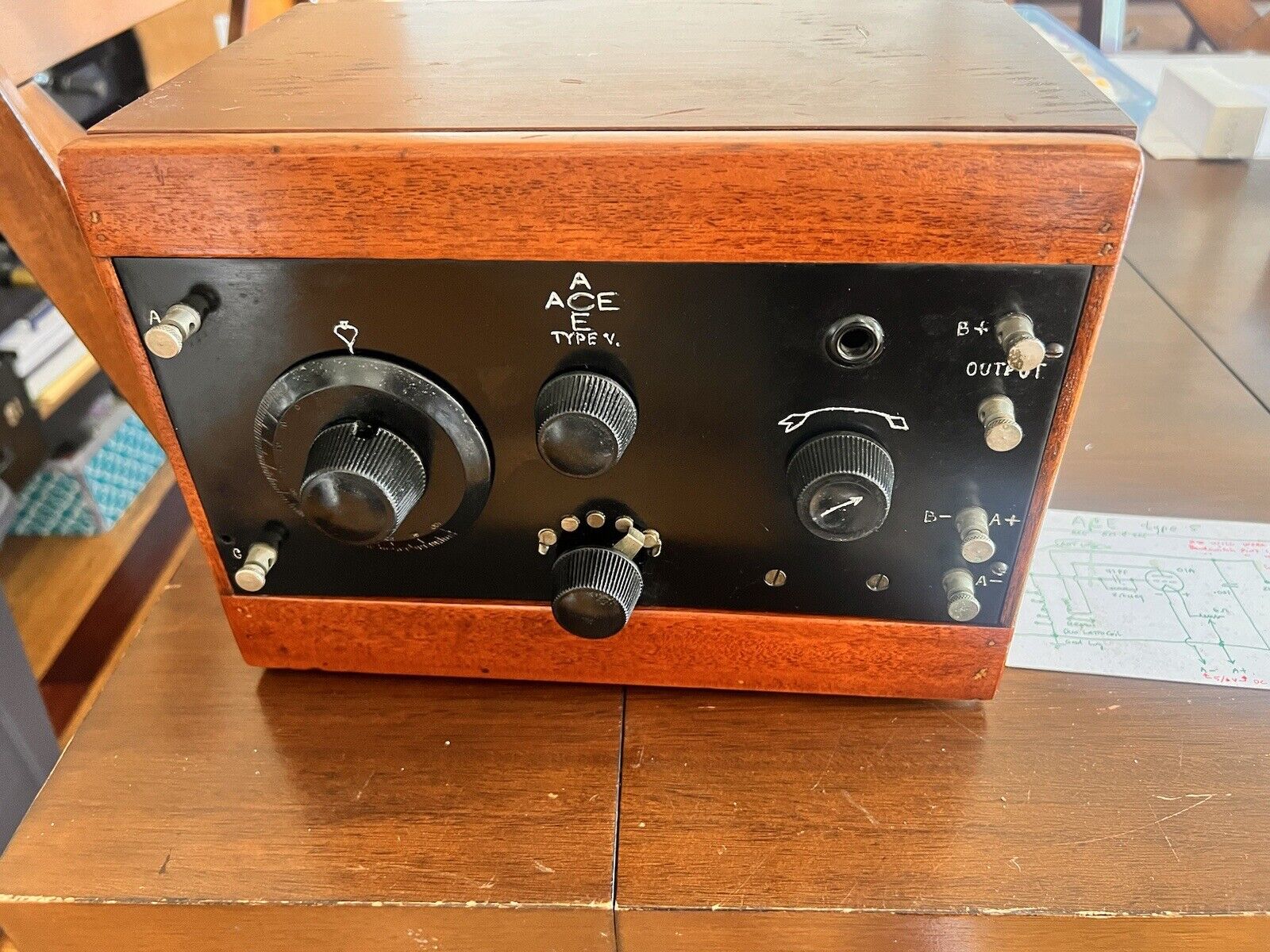1923 Antique ACE Type V  Radio Amplifier Crosley Pre War Tube Radio Wood  (201A)