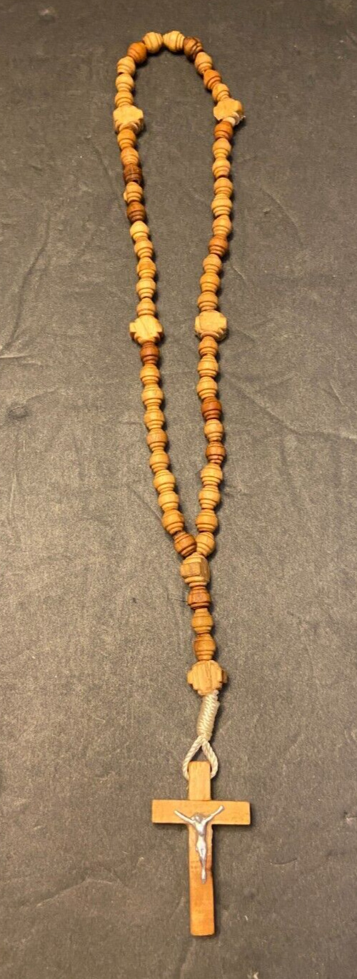 Traditional Simple Bethlehem Olive Wood Rosary *read*