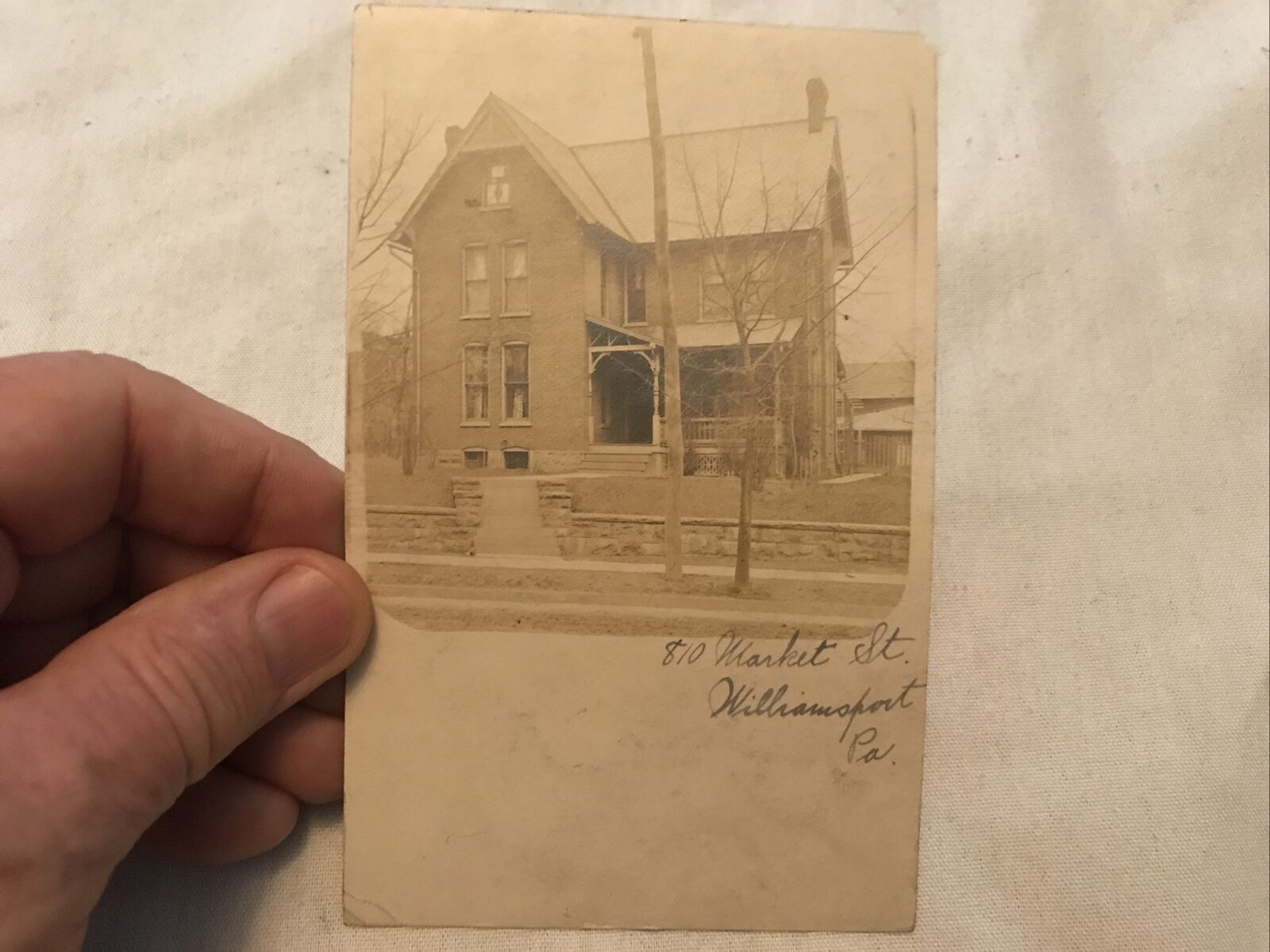 1908 Market St. vintage real photo postcard, Williamsport, Pa.