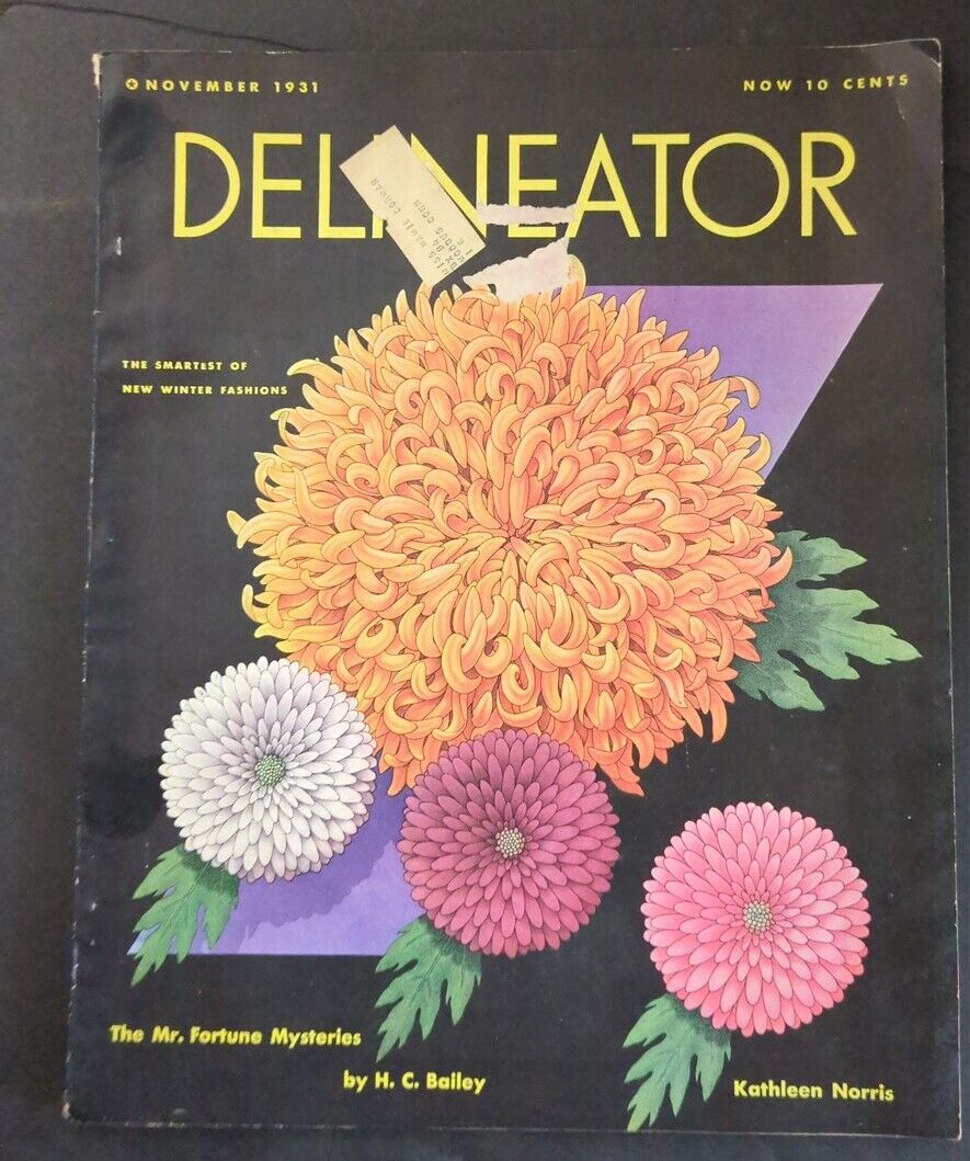 DELINEATOR November 1931 Women's Magazine DYNEVOR RHYS Flowers Cover PATTERNS VG
