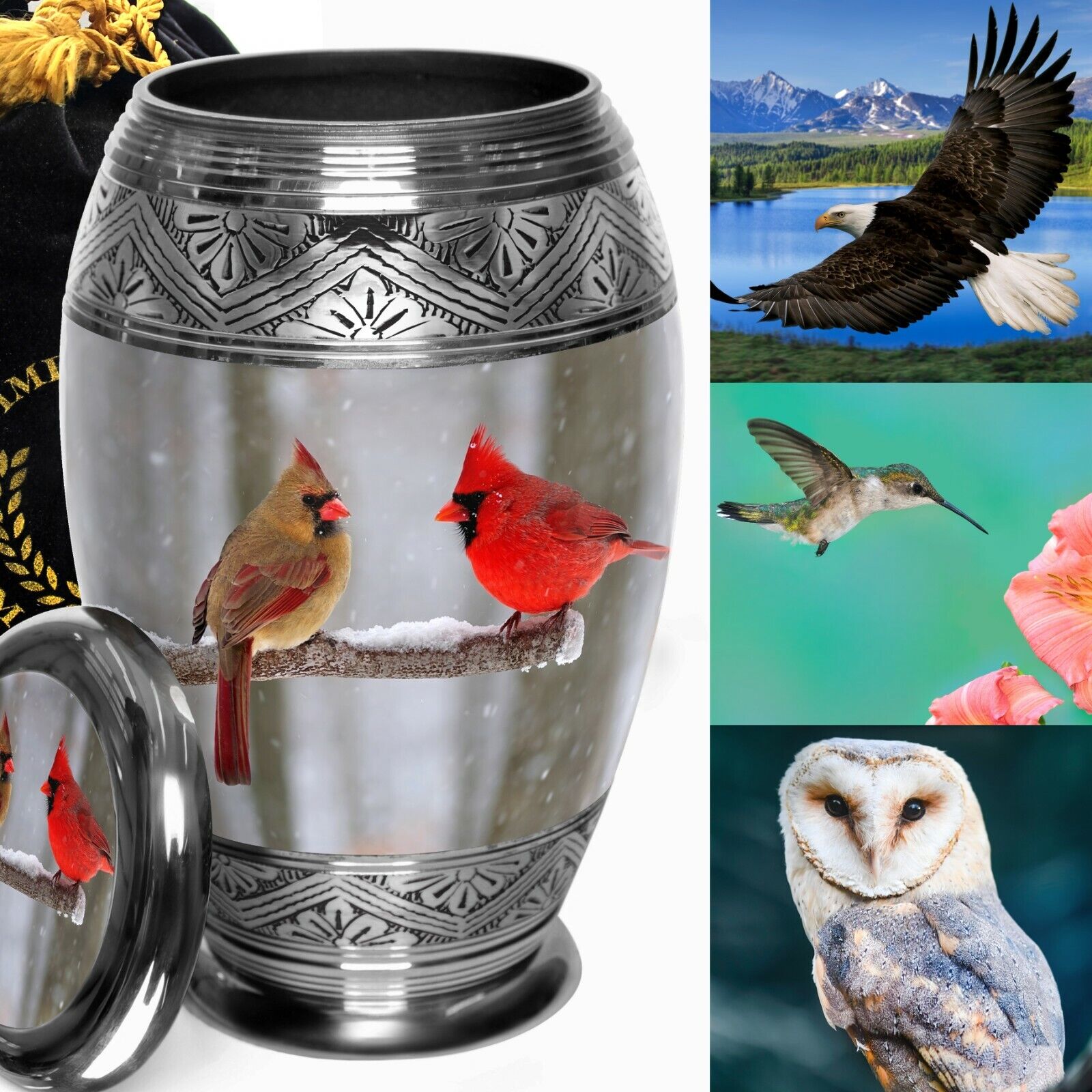 Cozy Cardinals Cremation Urn, Cremation Urns Adult, Urns for Human Ashes