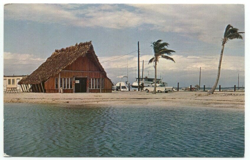 Newfound Harbor Key FL The Hut Restaurant Postcard Florida