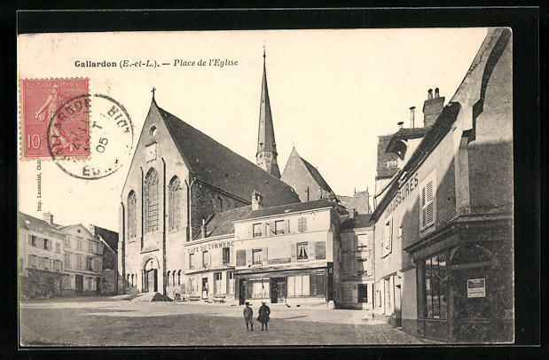 CPA Gallardon, Place de l\'Eglise 1905 