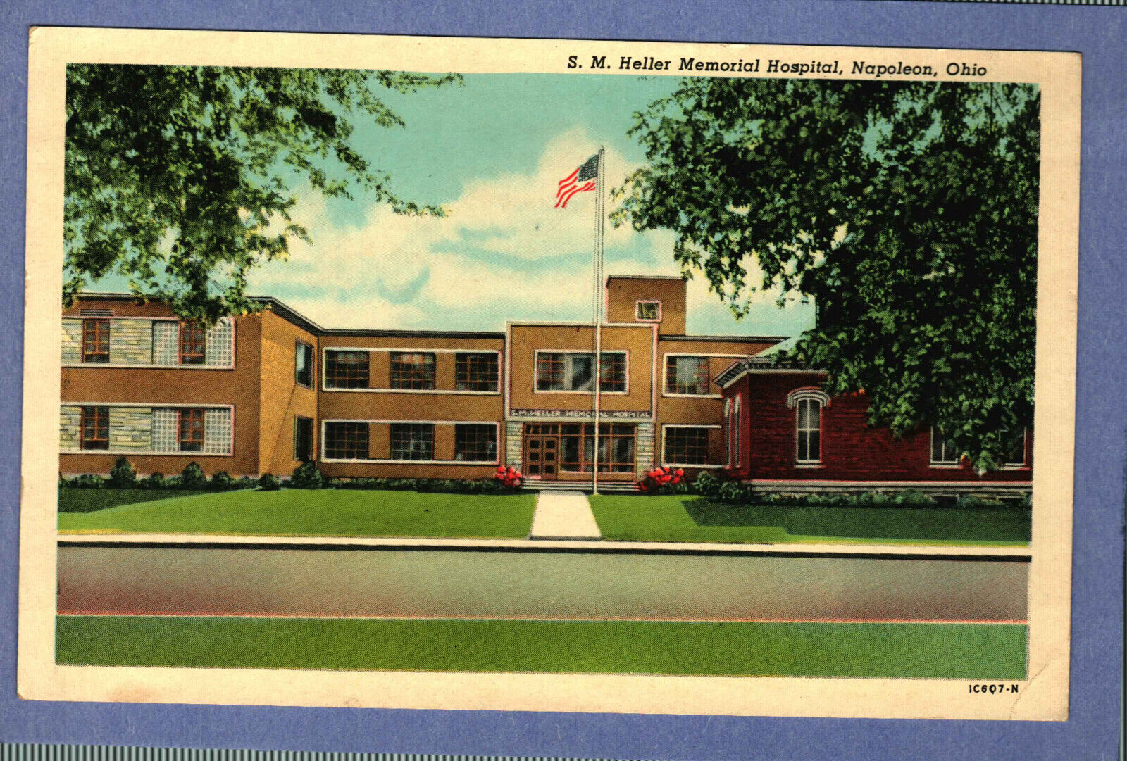 Postcard S. M. Heller Memorial Hospital Napoleon Ohio OH
