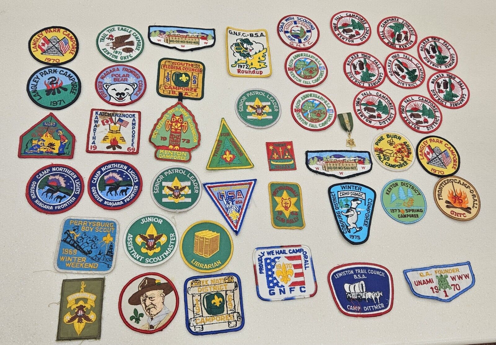 VTG 60s 70s Boy Scout Badges LOT OF 45 BSA Roundup Camporee US Canada Niagara