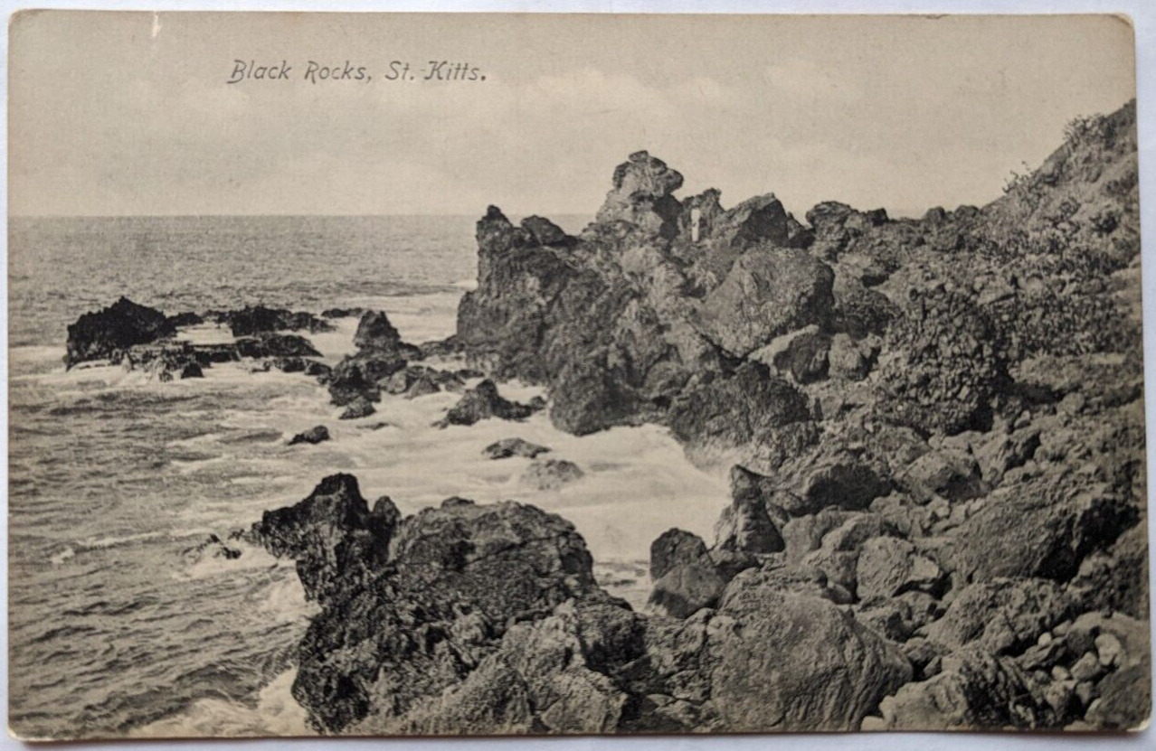 Black Rocks, St. Kitts Vintage Antique Postcard early 1990s A. Losada Photo