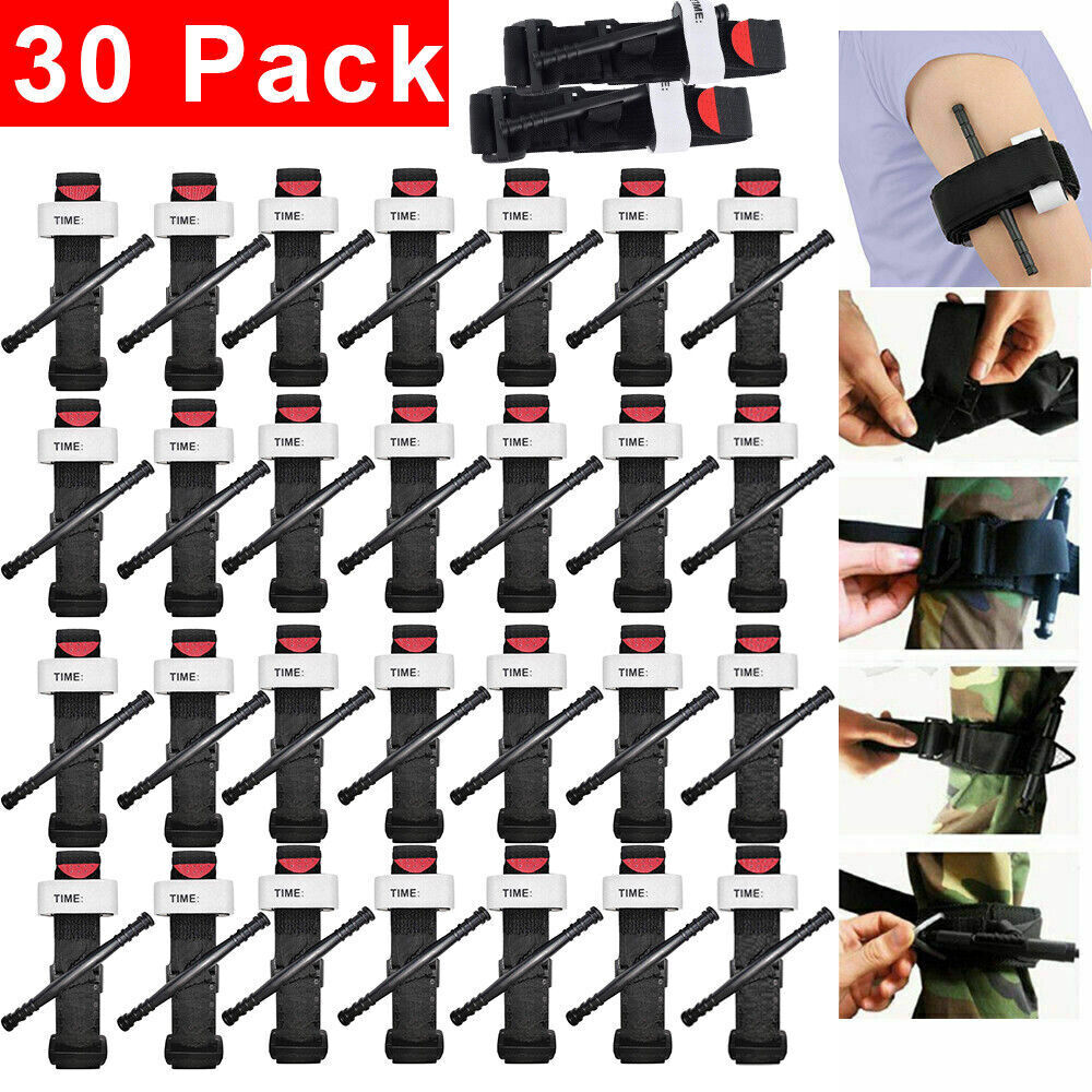 30Packs Tourniquet Rapid One Hand Application Emergency Outdoor First Aid Kit