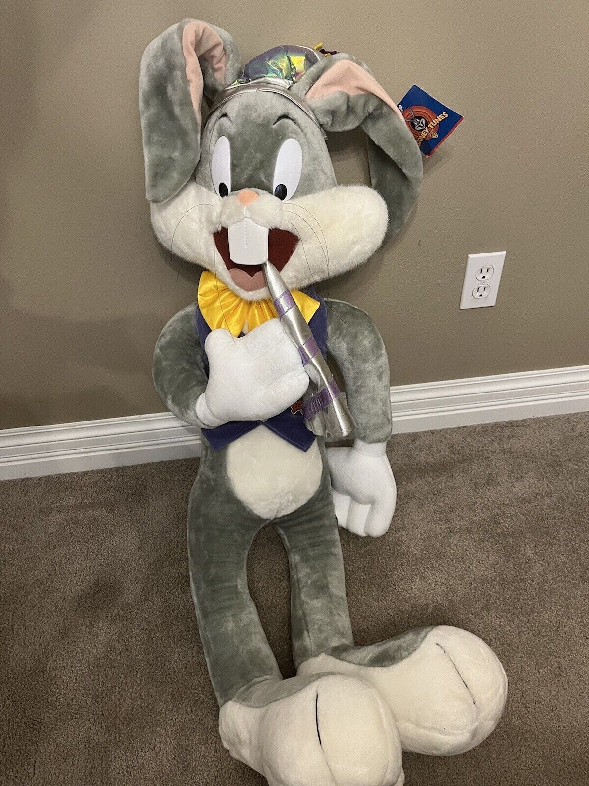 Bugs Bunny Plush Mil-LOONEY-um New Years (2000) 4ft Rare 48” NWT Doll Stuffed