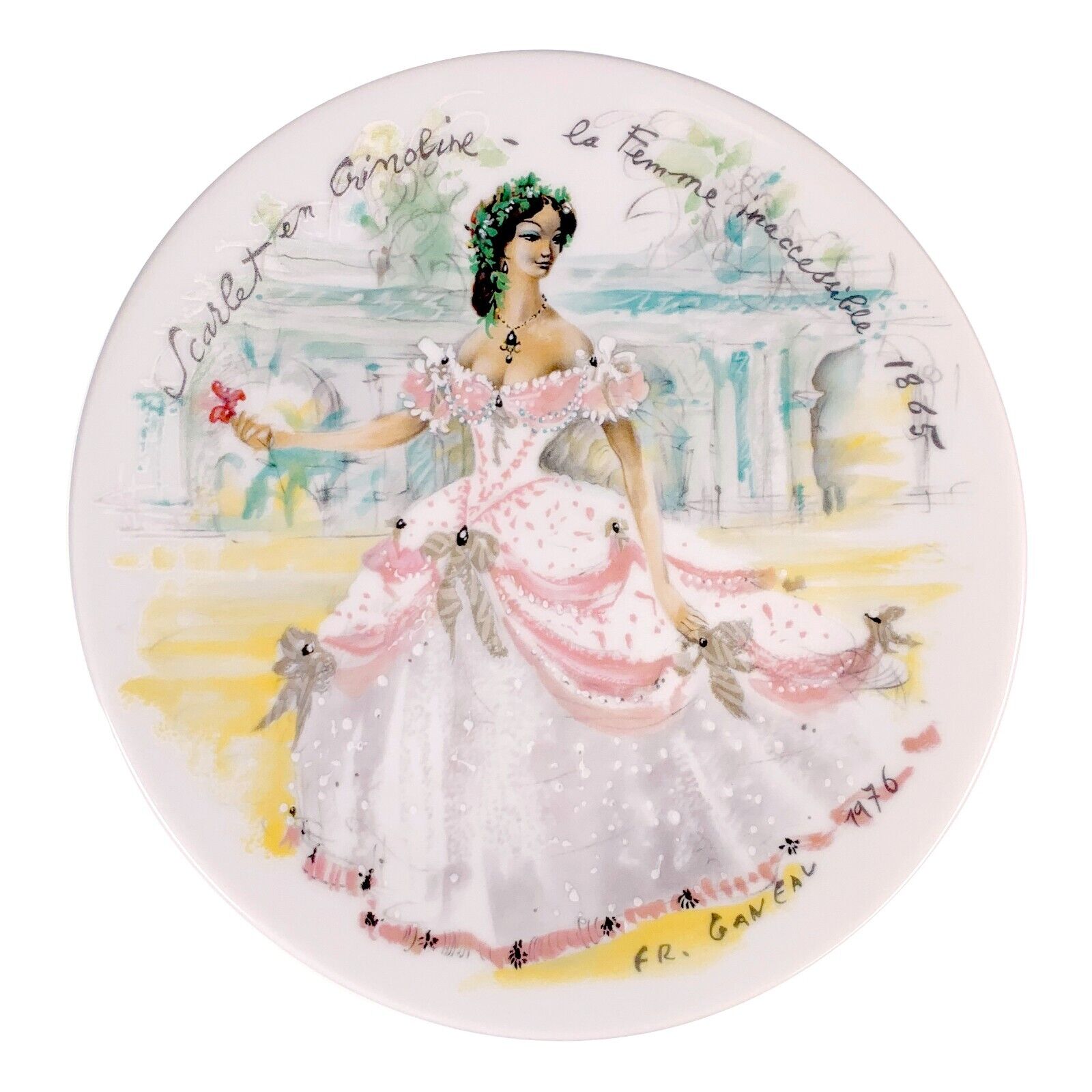 VTG D\'Arceau Limoges Scarlet En Caroline Collector Plate Porcelain France 8.5\