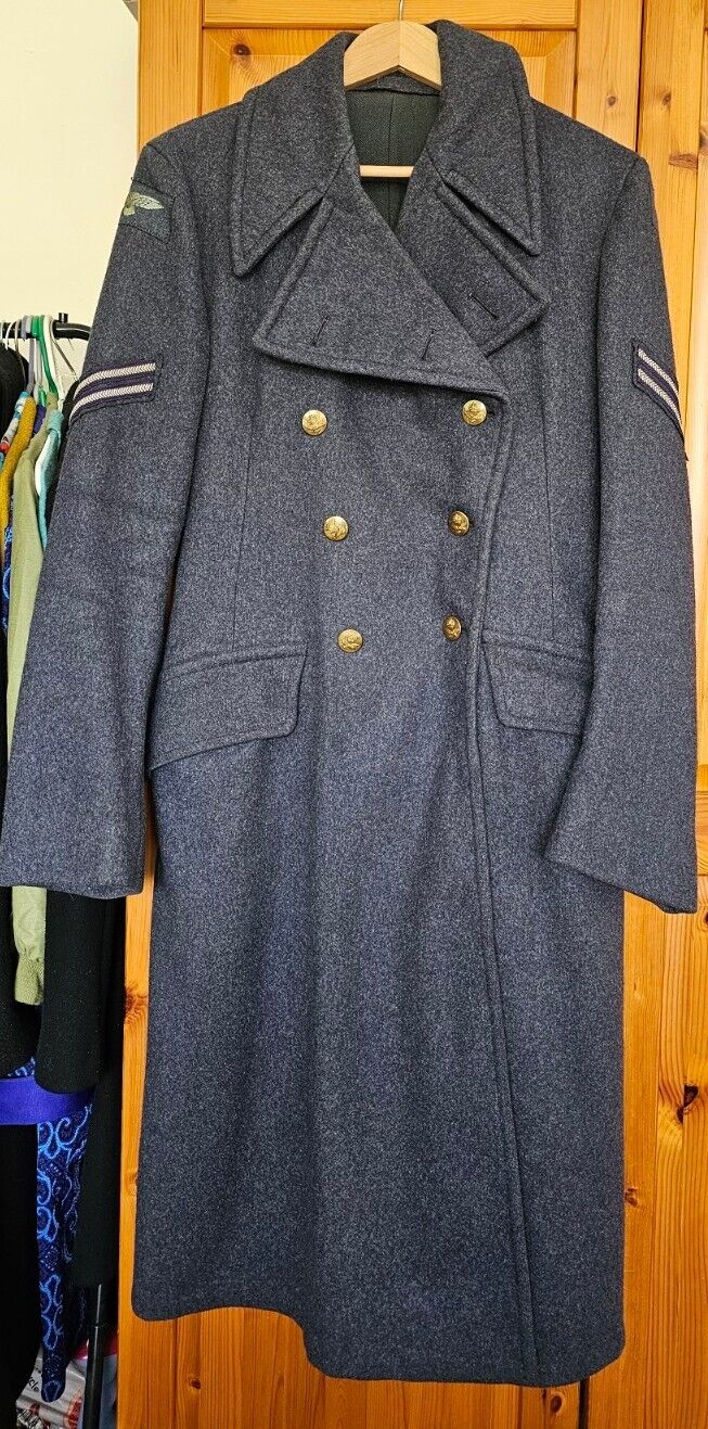 Vintage 1955 RAF Airman Great Coat \'New Pattern\' Size 10 Perfect Condition L@@K 