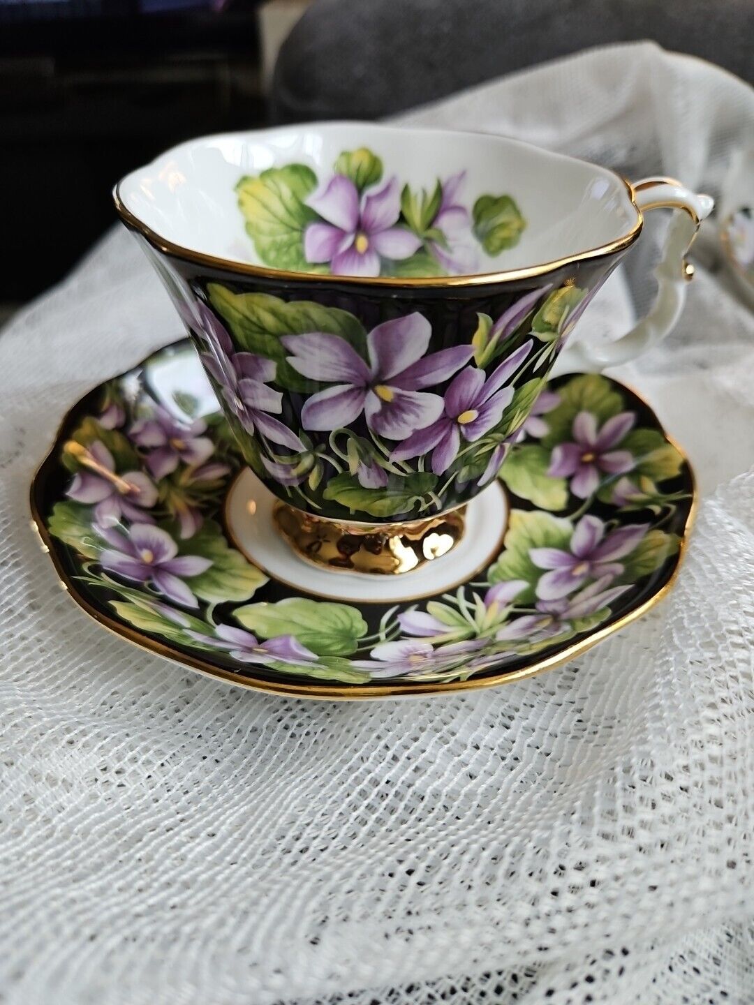 Vintage Royal Albert Bone China Tea Cup And Saucer,  Provincial Flowers, Violet