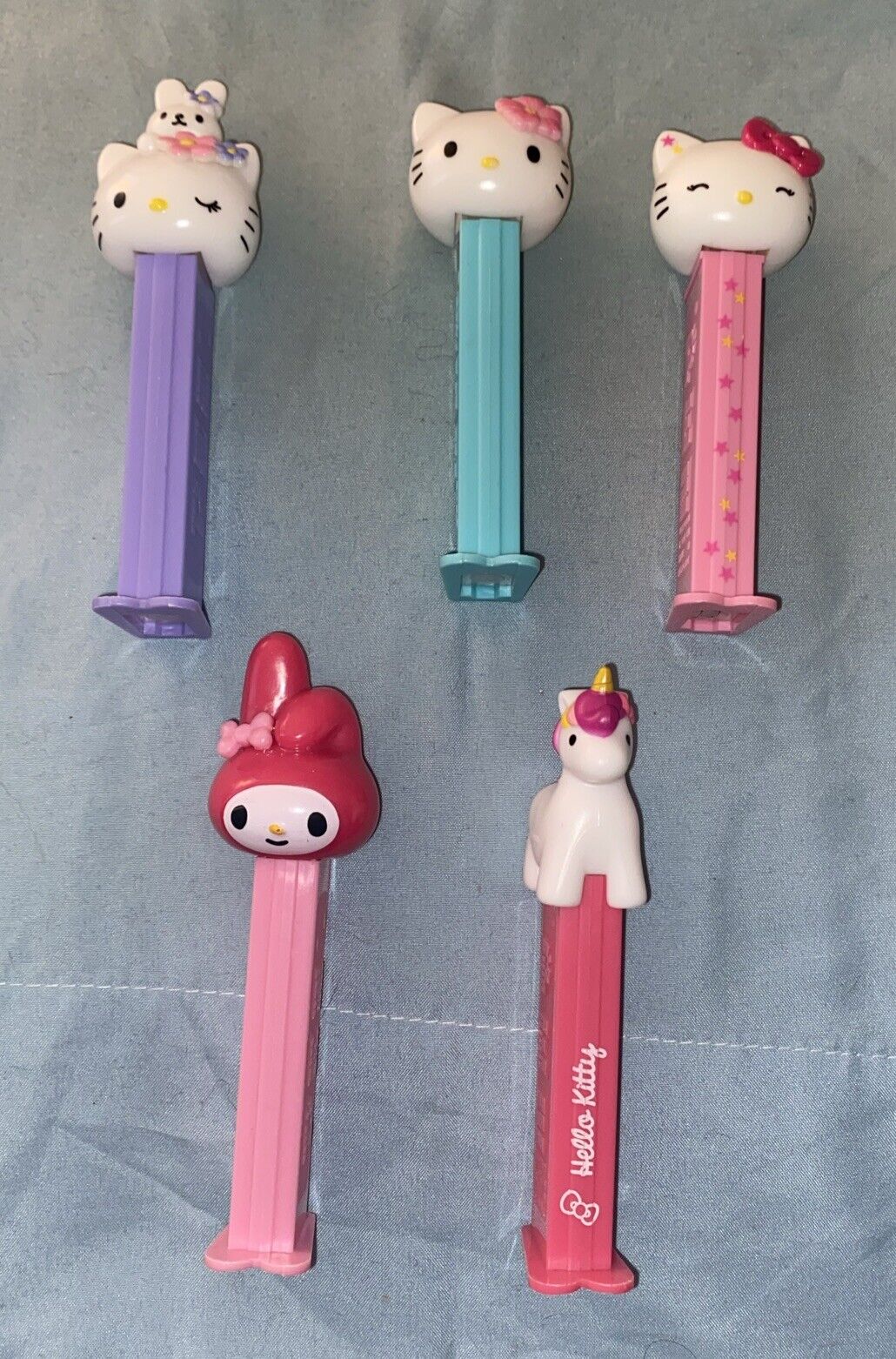 Lot Of 5 PEZ Dispensers Sanrio Hello Kitty My Melody Unicorn