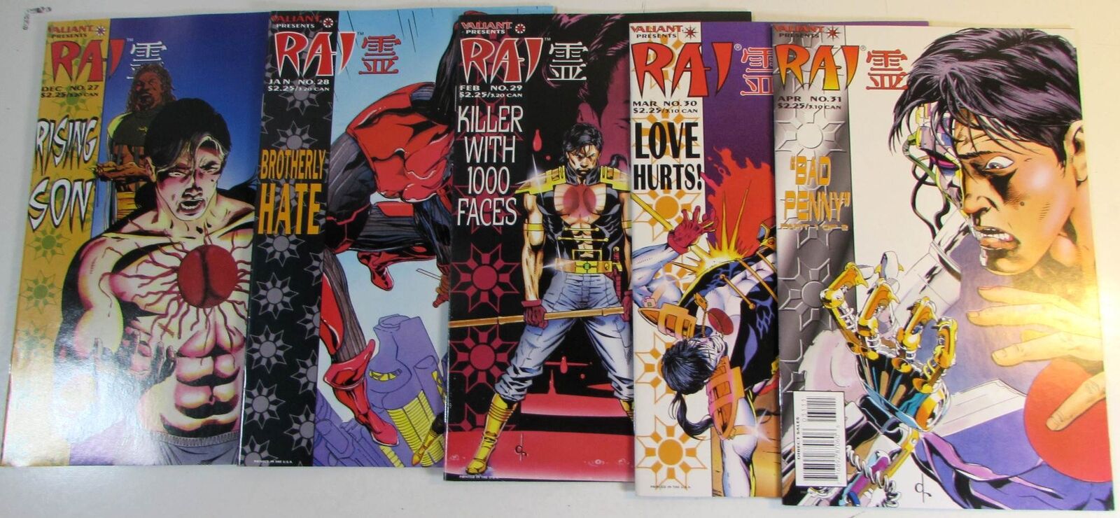 Rai Lot of 5 #27,28,29,30,31 Valiant Comics (1994) NM- 1st Print Comic Books