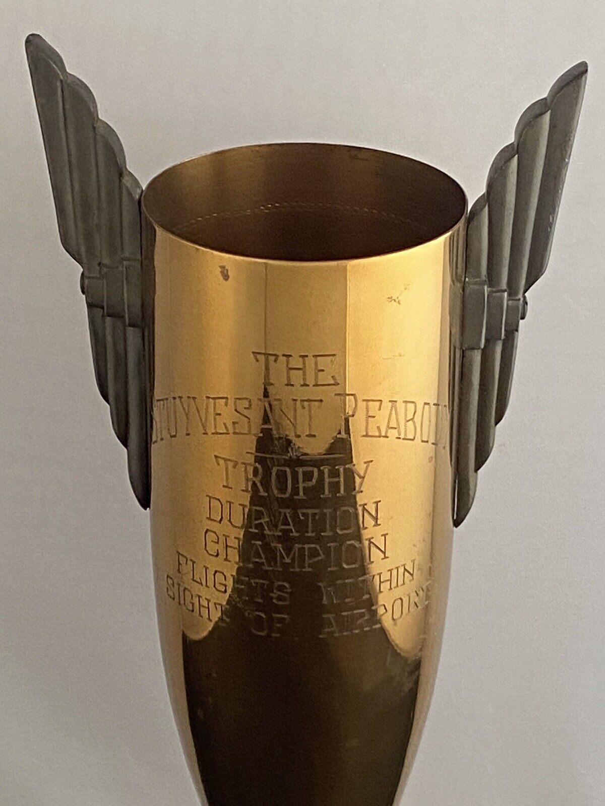 Vintage 1930\'-1940\'s Art Deco Aviation Loving Cup Trophy Stuyvesant Peabody