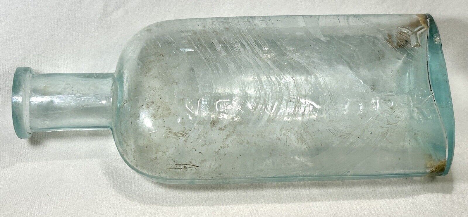Rare Early E. Anthony New York Aqua Medicine Bottle 1860's Scarce Orig USA VTG
