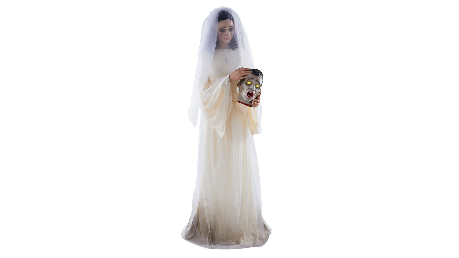 Spirit Halloween Animatronic Evelyn Leech  Weeping Bride Prop Zombie Head
