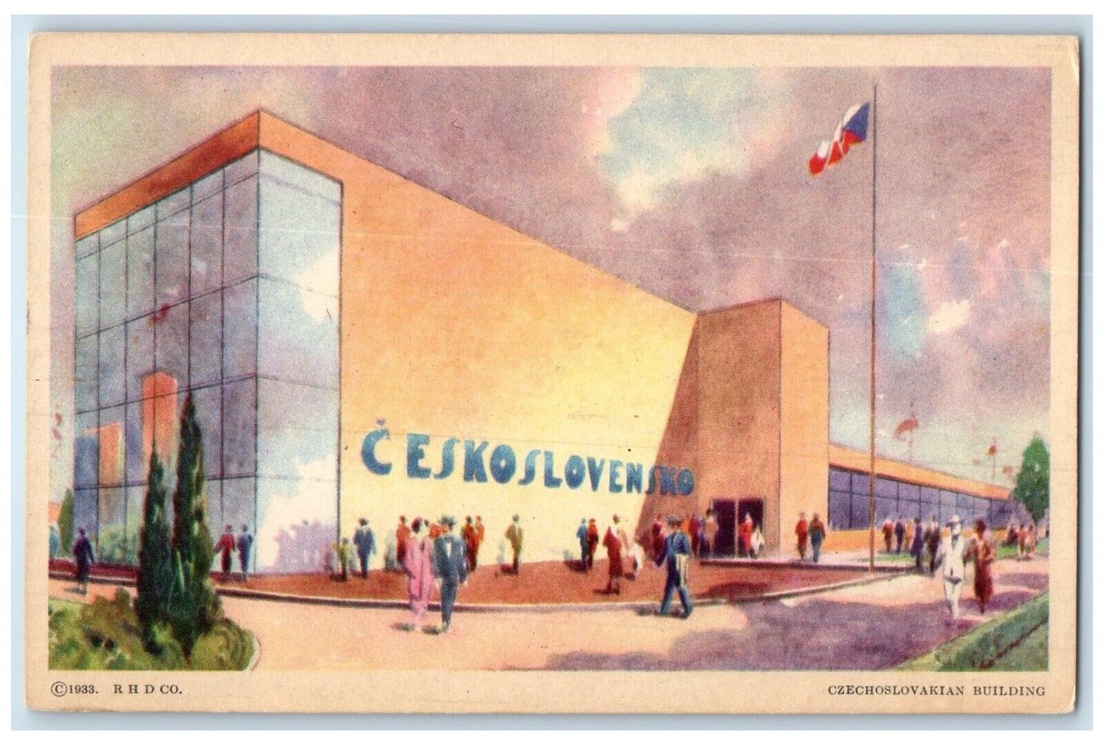 c1940's Century Progress Czechoslovakian Building Chicago Illinois IL Postcard