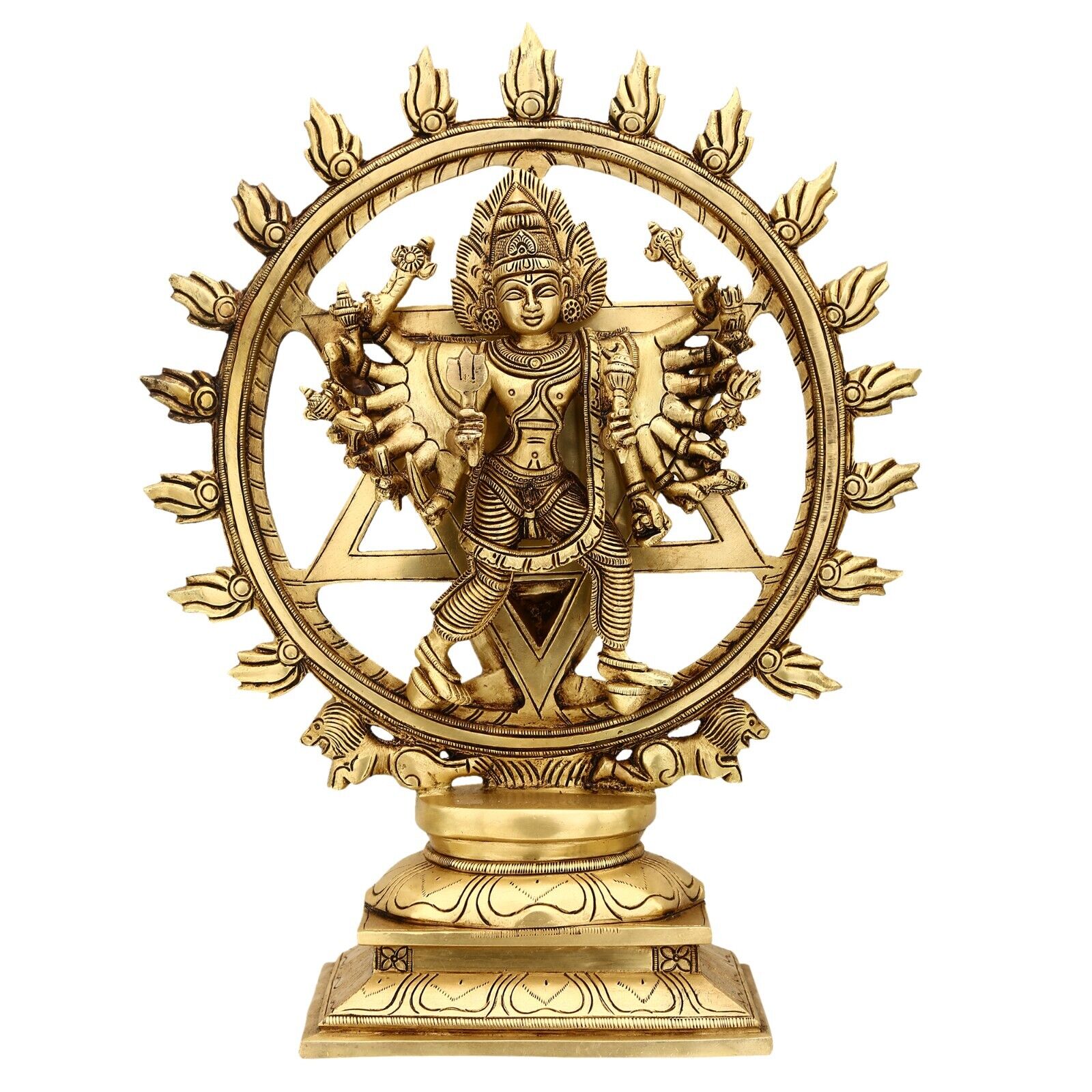 Sudarshana Chakra Statue - Brass Lord Vishnu Idol - Narayana Weapon - Sudarshan