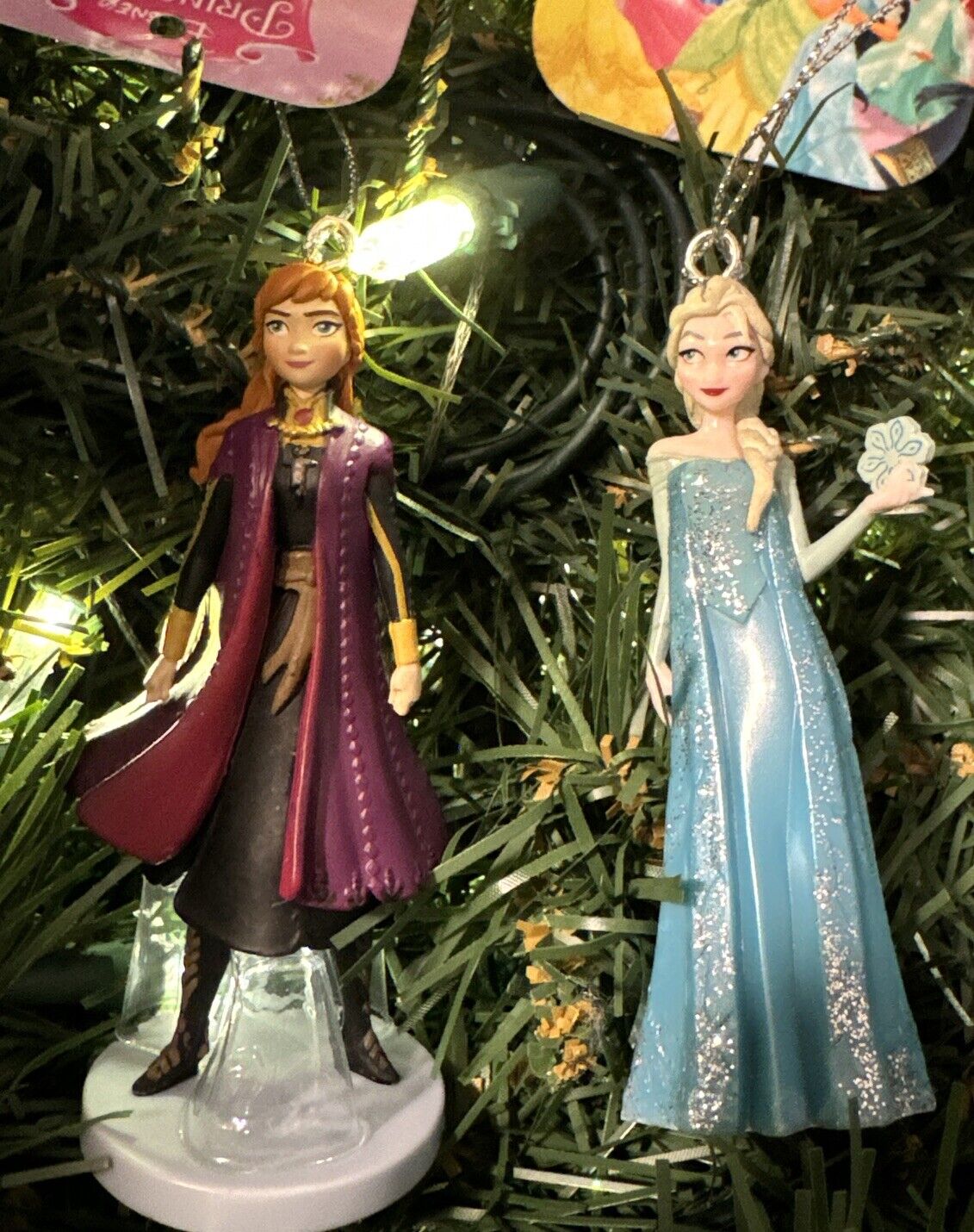 2ct New Disney Frozen Princess Sisters (Elsa & Anna) Christmas Tree Ornament Set