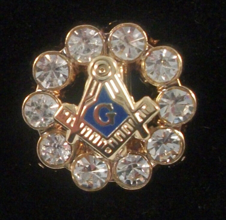New Freemason Lapel Pin with Jewels 